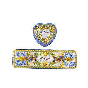 Brighton Set of 2 Jewelry Heart & Rectangular Tin Cases